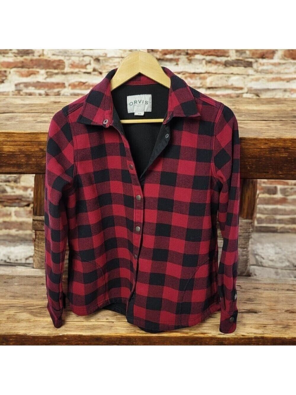 Orvis Womens Fleece Lined Flannel Shirt Jacket - Size S
